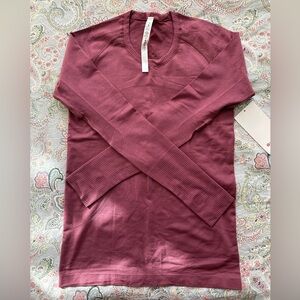 Lululemon Long Sleeve Mauve/Pale Rose Size 10 NWT